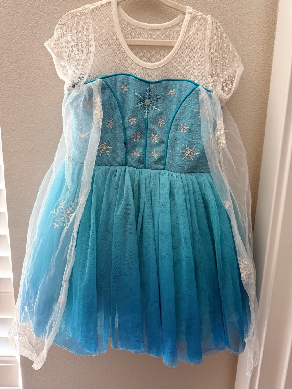 Blue Sparkle Snow Princess Dress for Girls